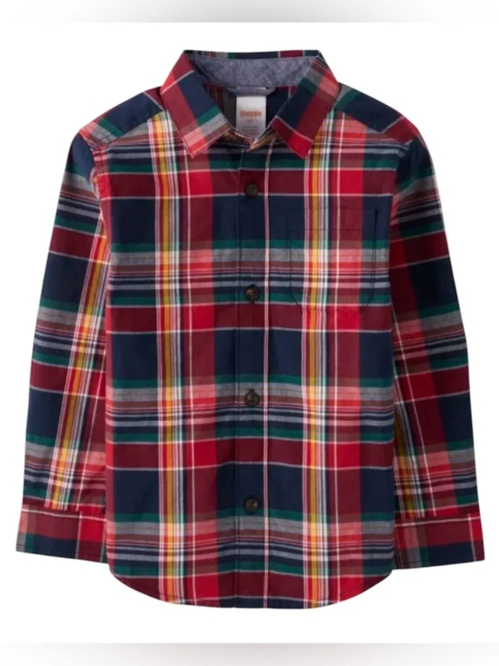 Gymboree Boys Matching Family Plaid Poplin Button Up Shirt Apple Orchard 3T